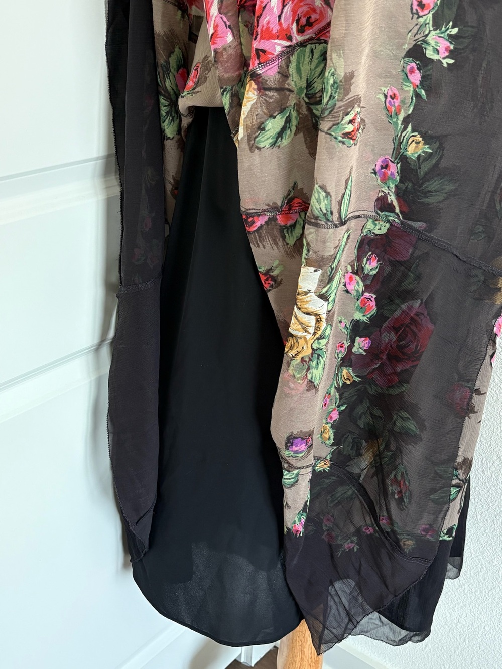 Vintage Coldwater Creek 100% Silk Midi Skirt Women's 10 Boho Y2K Artsy 2000s - Picture 4 of 7
